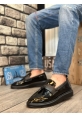 BA0005 Bağcıksız Yüksek Siyah Taban Klasik Rugan Püsküllü Corcik Erkek Ayakkabı