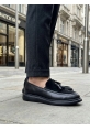 BA0005 Yeni Sezon Kalın Tabanlı Siyah Süet Makosen Ayakkabı