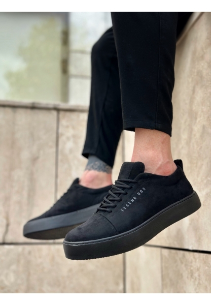 BA0104 Bağcıklı Siyah Süet Spor Klasik Erkek Ayakkabı