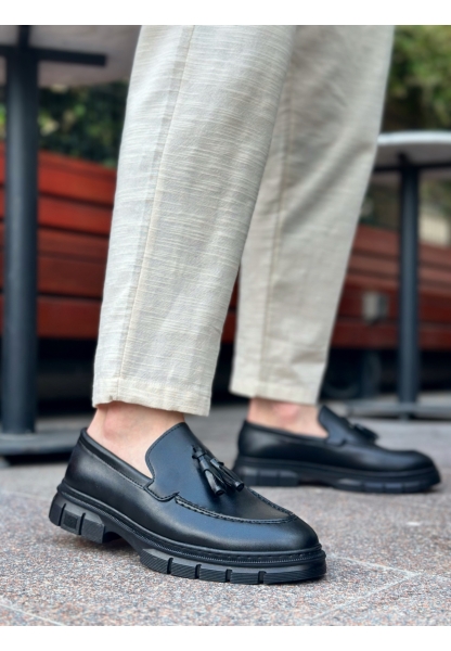BA0240 Püsküllü Cilt Klasik Yüksek Taban Casual Erkek Ayakkabı