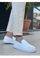 BA0241 Bağcıksız Yüksek Taban Beyaz Cilt Erkek Ayakkabı