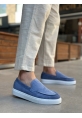 BA0241 Bağcıksız Yüksek Taban Mavi Süet Erkek Ayakkabı