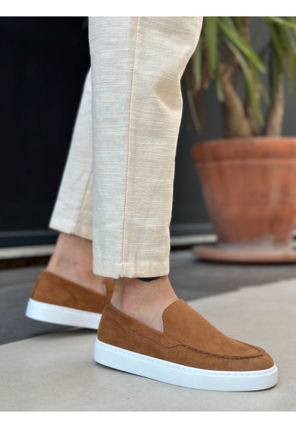 BA0241 Bağcıksız Yüksek Taban Taba Süet Erkek Ayakkabı