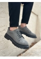 BA0245 Gri Süet Akıllı Lastik Bağcık Yüksek Taban Günlük Erkek Ayakkabı