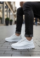 BA0246 Beyaz Bağcıklı Yüksek Taban Günlük Erkek Ayakkabı