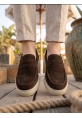 BA0251 %100 İçi Dışı Hakiki Deri Erkek Kahverengi Süet Casual Loafer Kauçuk Rahat Taban Dikişli Ayakkabı