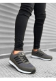 BA0305 Erkek Füme Bağcıklı Yüksek Taban Tarz Spor Ayakkabı