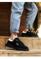 BA0330 Fermuarlı Bağcıklı Siyah Beyaz Parça Detaylı Kalın Taban Casual Erkek Ayakkabı