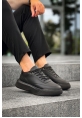 BA0354 Günlük  Bağcıklı Erkek Yüksek Siyah Taban Spor Ayakkabı