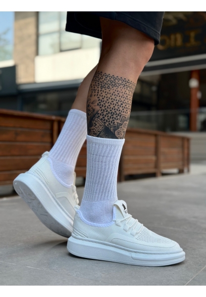 BA0375 Özel Örme Triko Tarz Beyaz Taban Spor Ayakkabı 