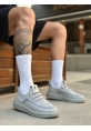 BA0375 Özel Örme Triko Tarz Gri Renk Spor Ayakkabı 