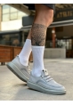 BA0375 Özel Örme Triko Tarz Gri Renk Spor Ayakkabı 