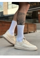 BA0375 Özel Örme Triko Tarz Krem Renk Spor Ayakkabı 