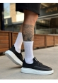 BA0375 Özel Örme Triko Tarz Siyah Renk Spor Ayakkabı 
