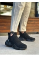 BA0401 Bağcıksız Rahat Yüksek Siyah Taban Siyah Süet Erkek Spor Yarım Bilek Bot
