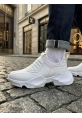 BA0402 Bağcıksız Rahat Yüksek Taban Beyaz Erkek Spor Yarım Bilek Bot
