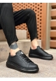 BA0423 BOA Kalın Siyah Yüksek Taban Siyah Bağcıklı Spor Erkek Ayakkabı