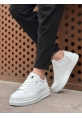 BA0423 BOA Kalın Tırtık Yüksek Taban Beyaz Bağcıklı Spor Erkek Ayakkabı