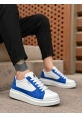 BA0423 BOA Kalın Yüksek Taban Beyaz Mavi Bağcıklı Spor Erkek Ayakkabı