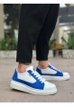 BA0423 BOA Kalın Yüksek Taban Beyaz Mavi Bağcıklı Spor Erkek Ayakkabı