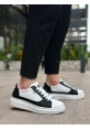 BA0423 BOA Kalın Yüksek Taban Beyaz Siyah Bağcıklı Spor Erkek Ayakkabı