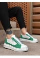 BA0423 BOA Kalın Yüksek Taban Beyaz Yeşil Bağcıklı Spor Erkek Ayakkabı