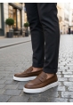 BA0580 Bağcıksız Kuşaklı Yüksek Taban Taba Cilt Erkek Ayakkabı
