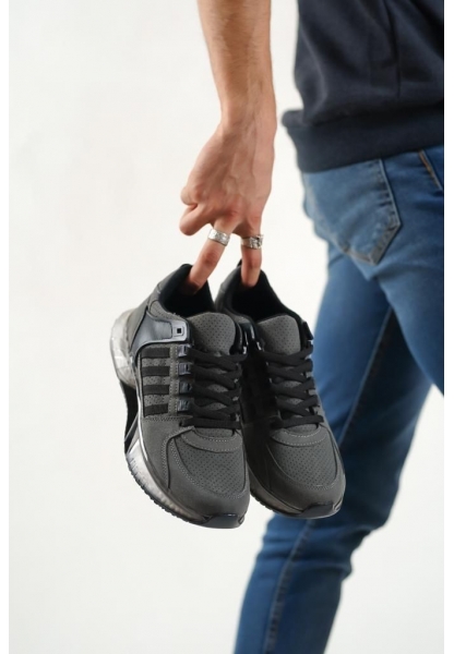BA0590 Tarz Sneakers Ithal Taban Füme Çizgi Spor Ayakkabısı