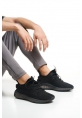 BA0591 Tarz Sneakers Ithal Siyah Triko Rahat Taban Spor Ayakkabısı