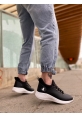 BA0601 Bağcıklı Rahat Yüksek Taban Siyah Beyaz Casual Erkek Spor Ayakkabı