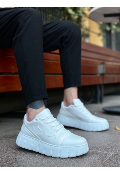 BA0666 BOA Beyaz Yüksek Taban Erkek Günlük Ayakkabı