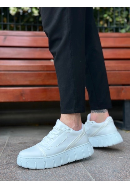 BA0666 BOA Beyaz Yüksek Taban Erkek Günlük Ayakkabı
