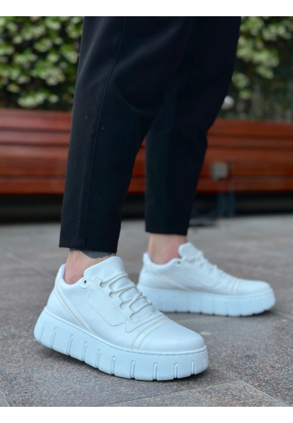 BA0666 BOA Beyaz Yüksek Taban Erkek Günlük Ayakkabı