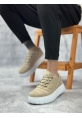 BA0666 BOA Krem Yüksek Taban Erkek Günlük Ayakkabı