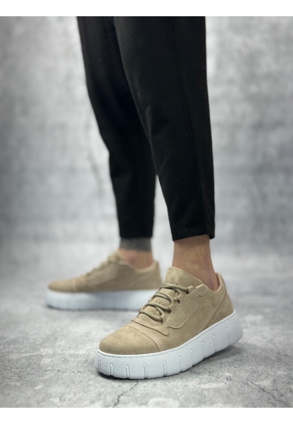 BA0666 BOA Krem Yüksek Taban Erkek Günlük Ayakkabı