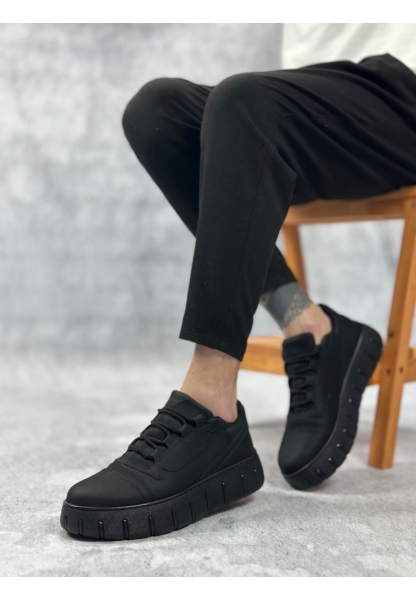 BA0666 BOA Siyah Yüksek Taban Erkek Günlük Ayakkabı
