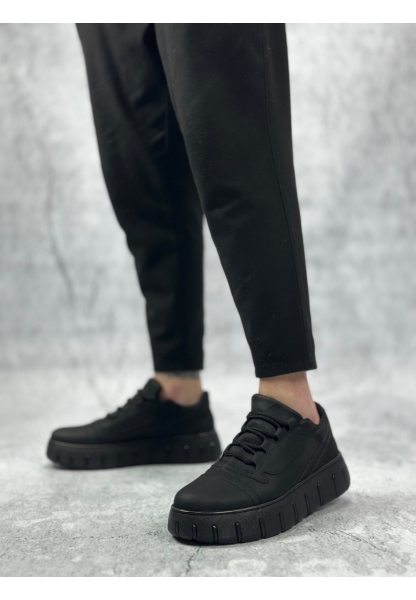 BA0666 BOA Siyah Yüksek Taban Erkek Günlük Ayakkabı