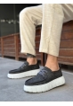 BA0676 BOA Gri Keten Yüksek Taban Erkek Yazlık Ayakkabı