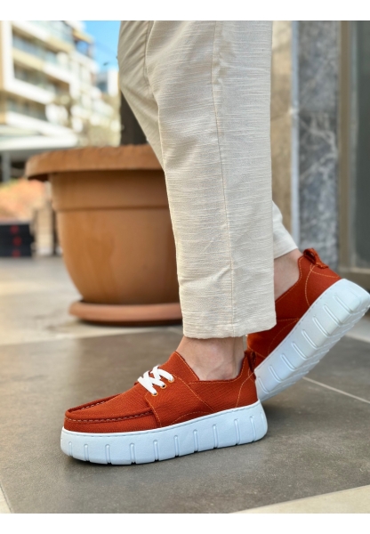 BA0676 BOA Turuncu Keten Yüksek Taban Erkek Yazlık Ayakkabı