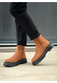 BA0777 Süet Taba Siyah Taban Çift Fermuarlı Erkek Yarım Bilek Bot