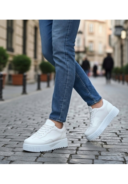 BA0802 BOA Beyaz Renk  Yüksek Taban Erkek Günlük Ayakkabı