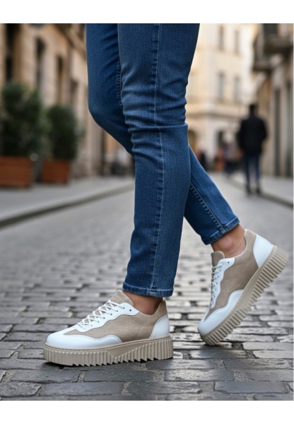 BA0802 BOA Krem Süet Yüksek Taban Erkek Günlük Ayakkabı