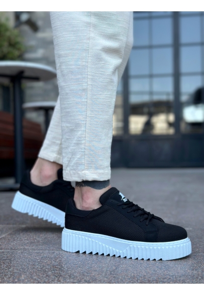 BA0803 BOA Yüksek Taban Triko Siyah Erkek Ayakkabı