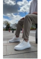 BA0812 Özel Örme Triko Tarz Beyaz Renk Spor Ayakkabı 