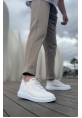 BA0812 Özel Örme Triko Tarz Beyaz Renk Spor Ayakkabı 