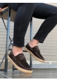 FC1.6 Bağcıklı Haki Deri Hasır Şerit Mantar Taban Klasik Erkek Ayakkabısı